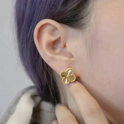 [AuraEcho Jewelry]CLOVER MEDIUM 1 MOTIFS LASER EARRINGS
