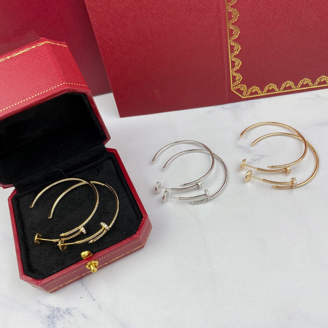 [AuraEcho Jewelry]JUSTE EARRINGS FULL DIAMONDS 1.8MM